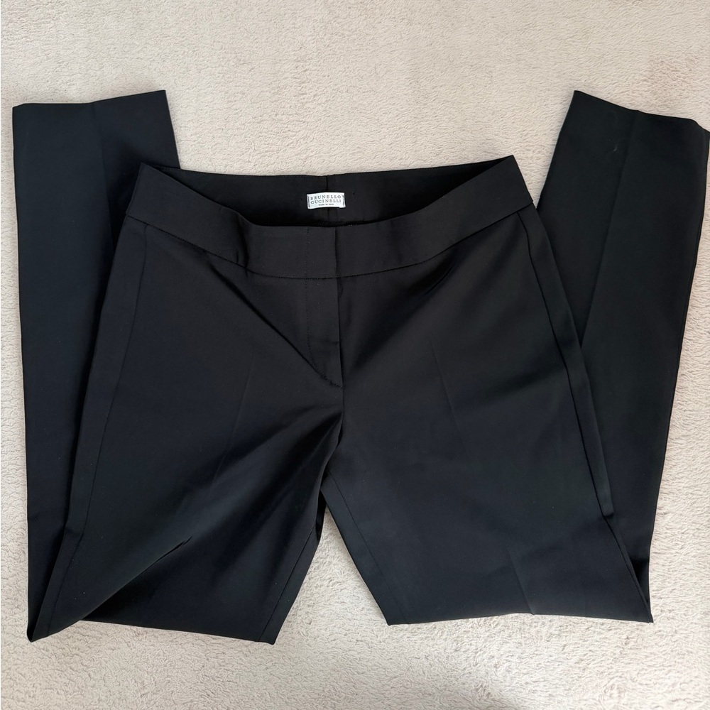 Brunello Cucinelli Black Tailored Stretch Trousers